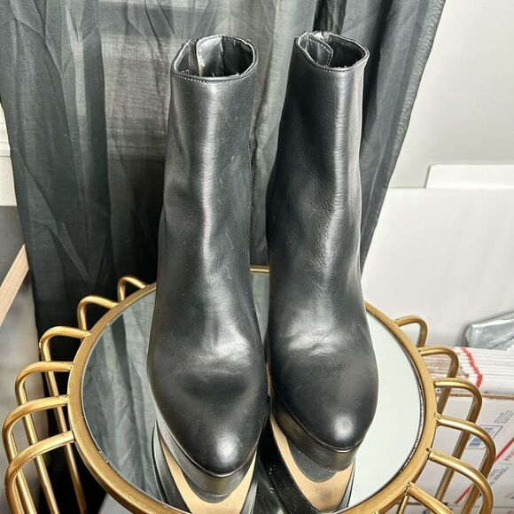 Zara Platform Leather Ankle Boots - Picture 10 of 11